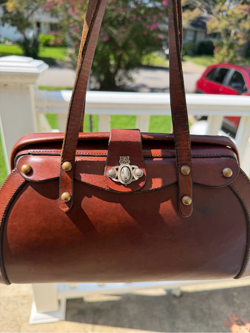 👜✨🤎 Authentic Vintage 1970 John Romain Brown Leather Doctor Handbag 🤎✨👜